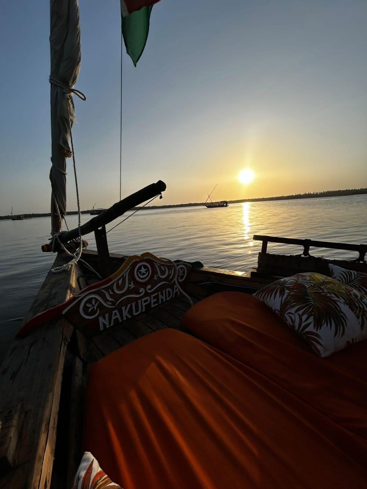 Golden hour aboard the dhow Nakupenda